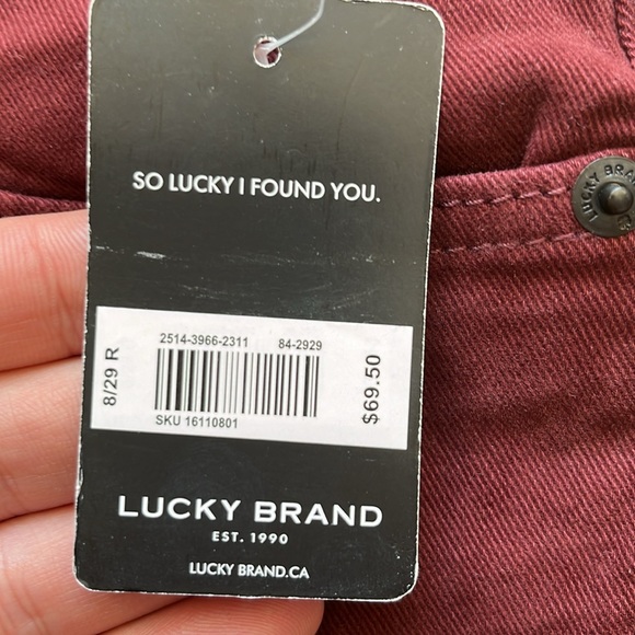 NWT- 🍀 Lucky brand jeans - maroon - size 8 / 29 R - Picture 4 of 13